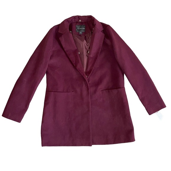 Covington Missy Fur Lapel Coat Half Button Closure Fig Women's Size Large NWT - Picture 7 of 11